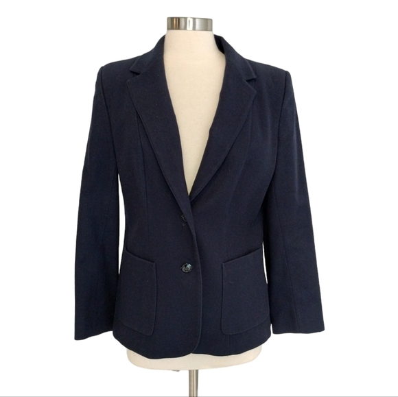 Vintage Wool Blazer Swingles by Character Navy Blue 2-Button Sz 11/12 - Picture 1 of 10